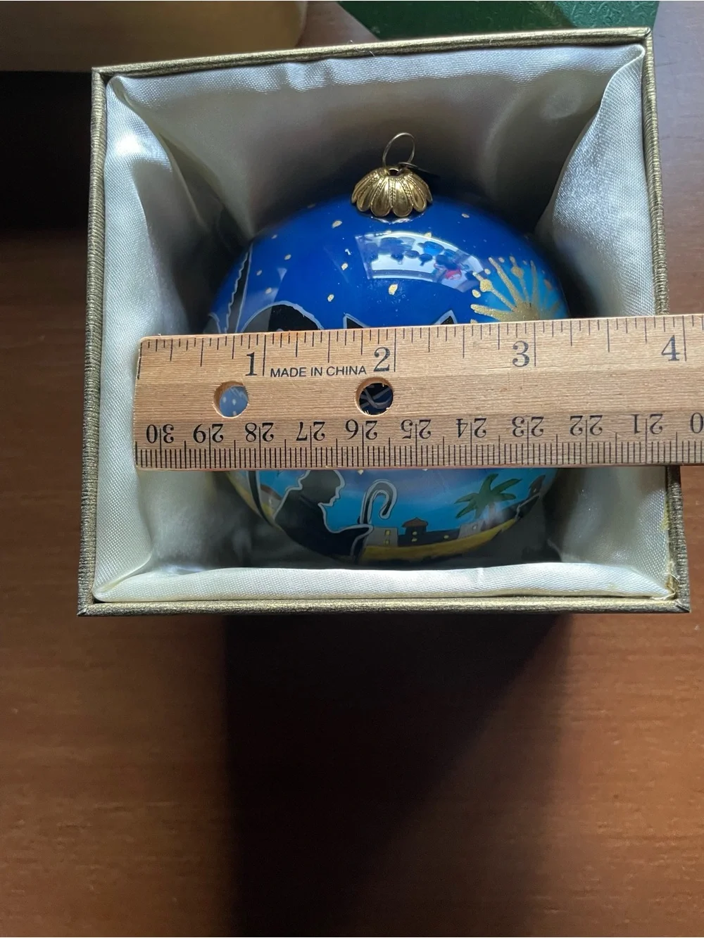 Pier 1 Li Bien Glass Nativity Wise‎ Men Christmas Ornament Inside Painted 2015